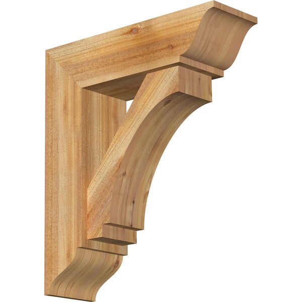 Ekena Millwork Imperial Traditional Rough Sawn Bracket w/ Offset Brace, Western Red Cedar, 8"W x 26"D x 30"H BKT0806X26X30IMP01RWR - main